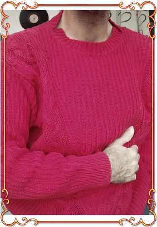 Maglione Girocollo Rosso Costine Trecce ARMANI : M