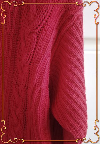Maglione Girocollo Rosso Costine Trecce ARMANI : M