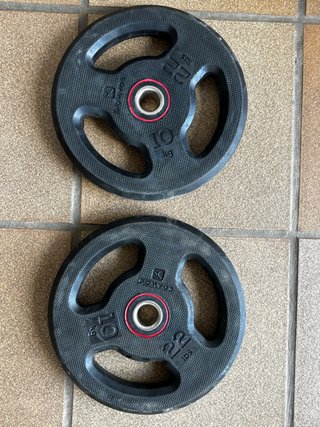 Pareja discos caucho 2x10 kg domyos