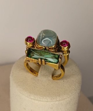 Anillo Doble Estilo Pompei Acero Inox Aleado