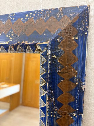 Espejo de pared con Marco Azul y Marrón
