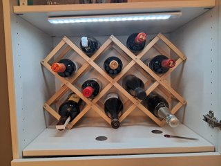 Botellero de madera plegable