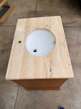 Mueble de baño madera con lavabo 80x50