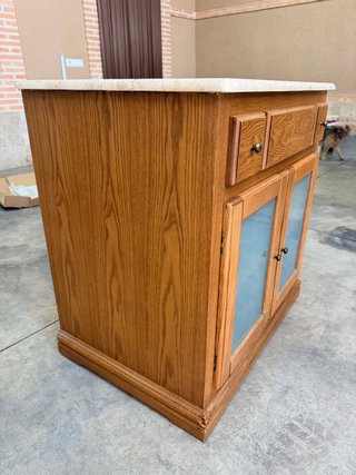 Mueble de baño madera con lavabo 80x50