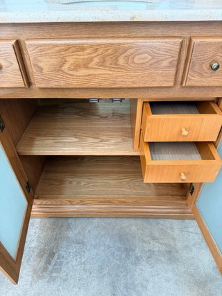 Mueble de baño madera con lavabo 80x50