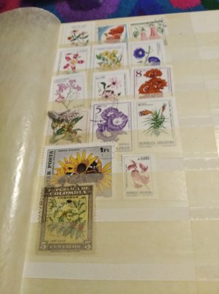 15 sellos de flores.