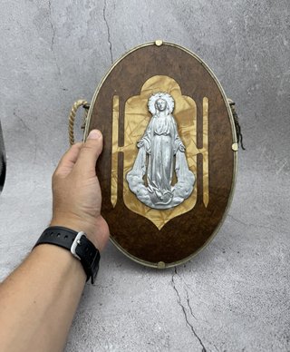 Antiguo panel religioso Virgen María