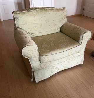Divano Chateau d'Ax tessuto beige/oro/verde