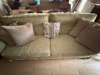 Divano Chateau d'Ax tessuto beige/oro/verde