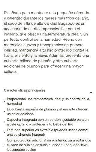 Saco Bugaboo Plumón negro