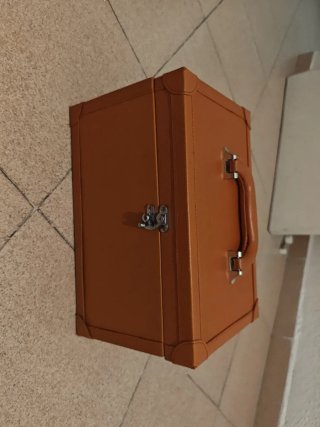 Maletín vintage maquillaje/joyero marrón