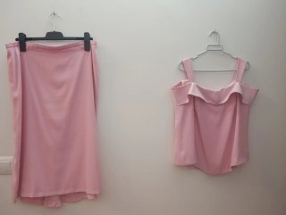Conjunto falda y top rosa