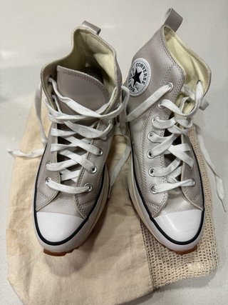 Converse Plataforma Plateadas Talla 39