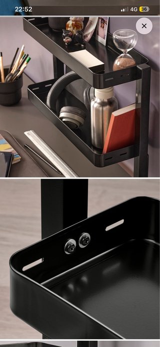 Estante de escritorio negro