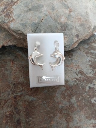 Pendientes de Plata de Ley con Delfines