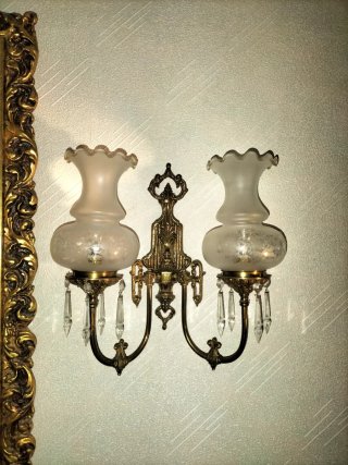 Apliques Vintage Bronce y Cristal (2 uds)