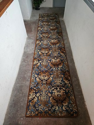 Tappeto da Corridoio Vintage Blu e Oro