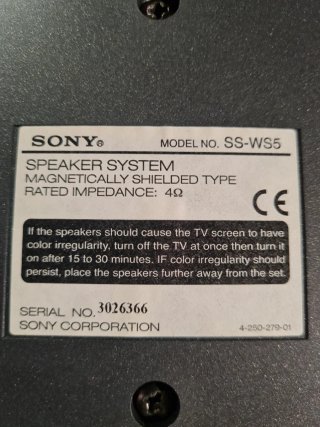 Altavoz Sony passive Subwofer only Model  SS-WS5