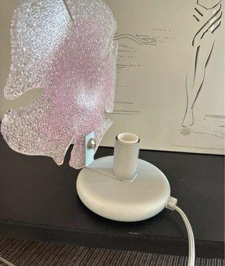 Coppia Lampade Vintage Rosa Vetro
