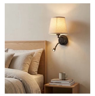 Lámpara de pared doble luz beige y negra NUEVA