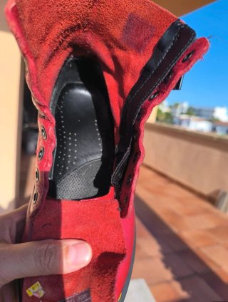 Botines Dr. Martens Zip piel suave color rojo n 39