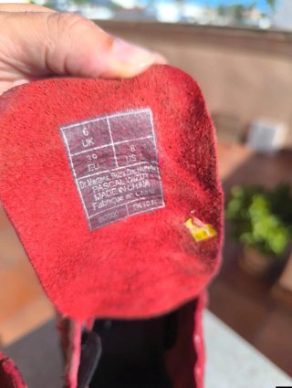 Botines Dr. Martens Zip piel suave color rojo n 39