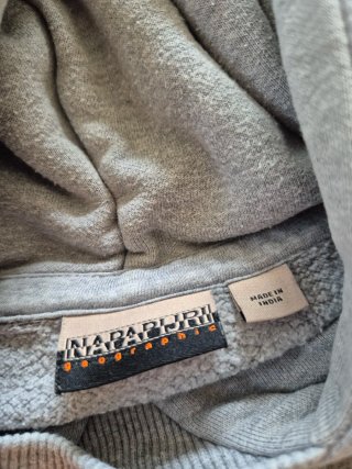 Felpa Napapijri Grigia con Logo e tascone