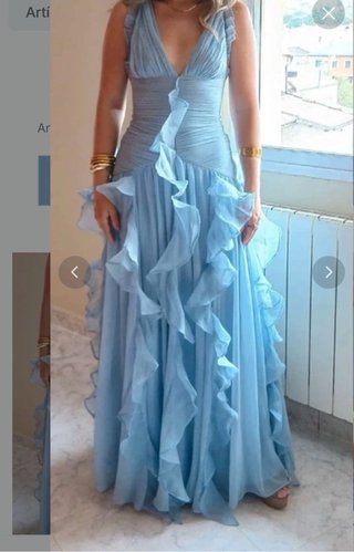 Vestido largo azul invitada boda talla XS