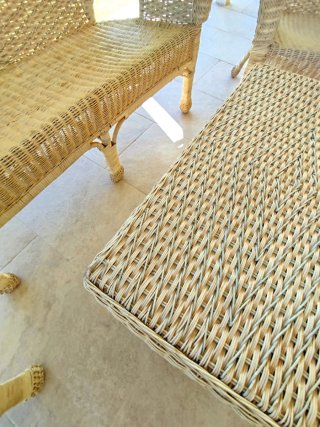 Conjunto de mimbre 4 piezas