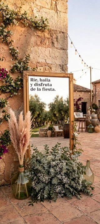 Espejo Decorativo Boda Dorado