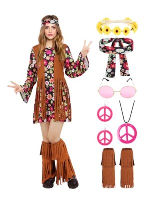 Costume Hippie Taglia Unica