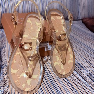 Sandalias Coach Transparentes Beig