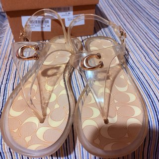 Sandalias Coach Transparentes Beig