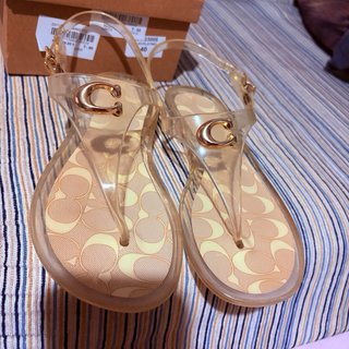 Sandalias Coach Transparentes Beig