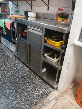Mueble cafetero acero inoxidable