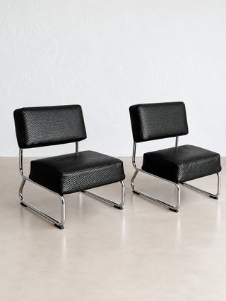 Silla Diseño Bauhaus Vintage Negra