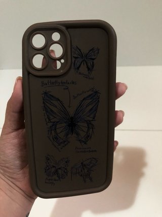 Funda iPhone 12 Pro Max Marrón Mariposas