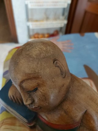 Sujetalibros de madera figuras durmiendo