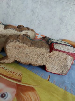 Sujetalibros de madera figuras durmiendo