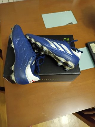 Zapatillas Fútbol Adidas Césped Azul/Blanco