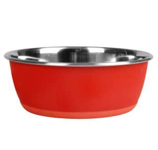 Comedero Acero Inox Perro/Gato Rojo