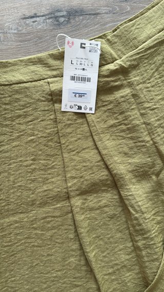 Pantalón Palazzo Pareo Zara Verde Oliva
