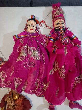Lote 4 marionetas asiáticas artesanales
