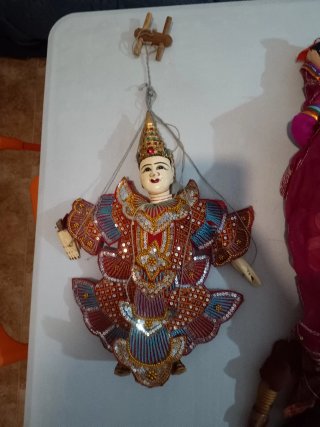 Lote 4 marionetas asiáticas artesanales