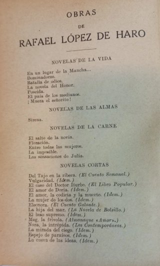 LA IMPOSIBLE, pertenece a las NOVELAS DE LA CARNE