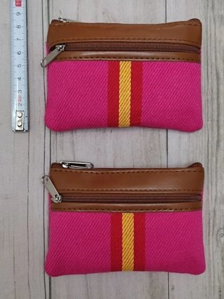 OFERTA. MONEDERO ROSA LONA / POLIPIEL CON BANDERA