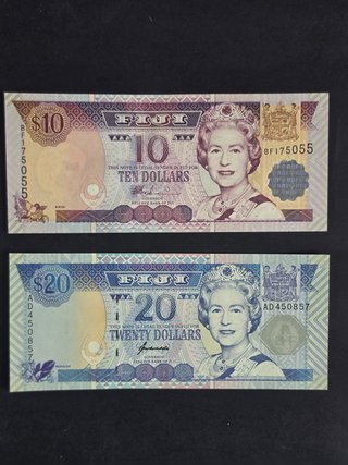 Fiji 10 e 20 dollari 2007 Regina Elisabetta II - Perfetta conservazione