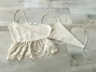 Top Zara encaje y lazada