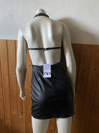 Miniabito ecopelle Zara nero
