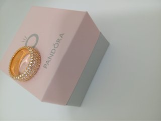 Anillo Pandora Dorado con Brillantes Talla 52